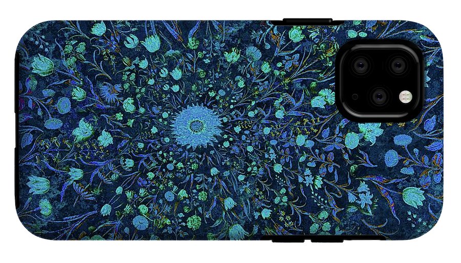 Light Blue Medieval Flowers - Phone Case