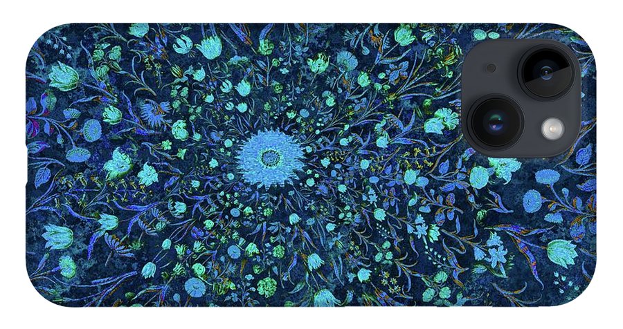 Light Blue Medieval Flowers - Phone Case