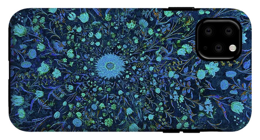 Light Blue Medieval Flowers - Phone Case