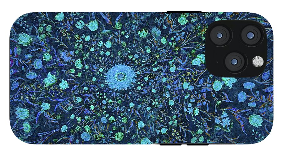 Light Blue Medieval Flowers - Phone Case