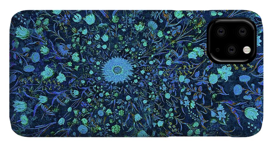 Light Blue Medieval Flowers - Phone Case