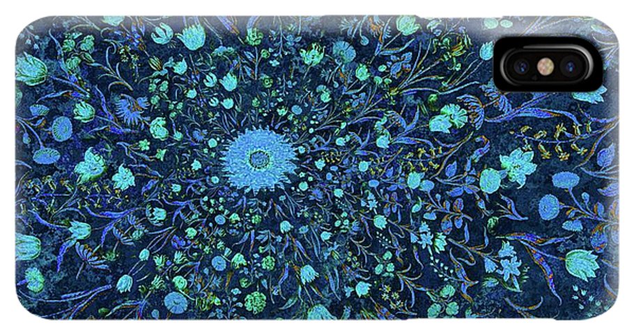 Light Blue Medieval Flowers - Phone Case
