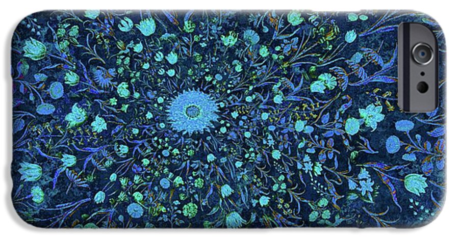 Light Blue Medieval Flowers - Phone Case