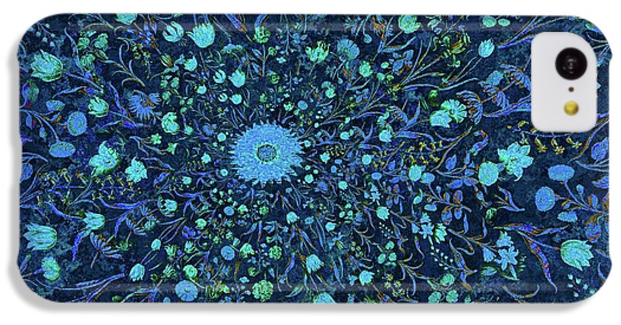Light Blue Medieval Flowers - Phone Case