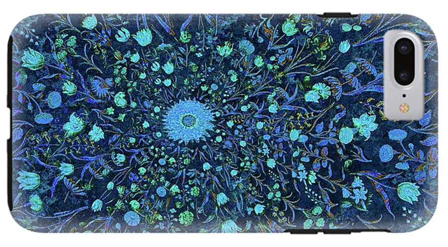 Light Blue Medieval Flowers - Phone Case