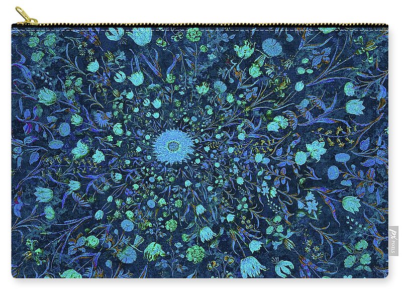 Light Blue Medieval Flowers - Carry-All Pouch