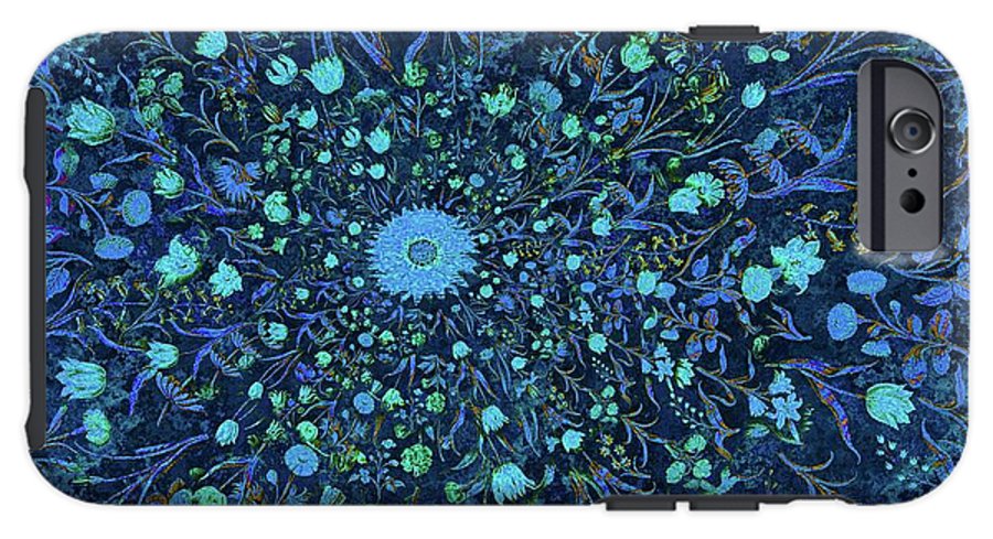 Light Blue Medieval Flowers - Phone Case