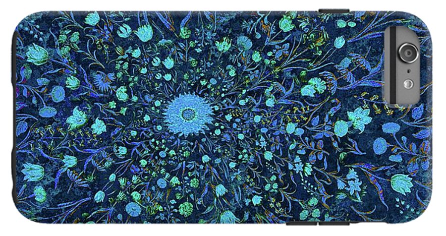 Light Blue Medieval Flowers - Phone Case