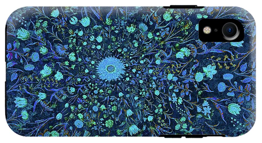 Light Blue Medieval Flowers - Phone Case