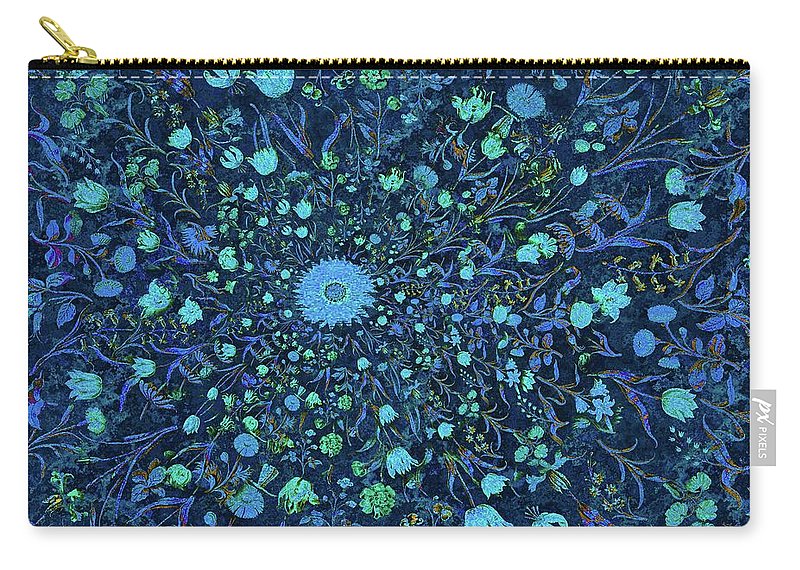Light Blue Medieval Flowers - Carry-All Pouch
