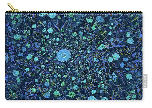 Light Blue Medieval Flowers - Carry-All Pouch