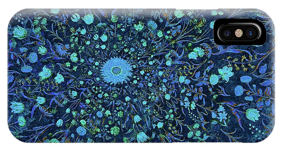 Light Blue Medieval Flowers - Phone Case