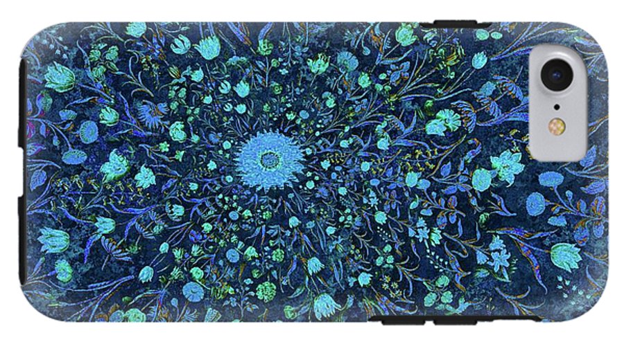 Light Blue Medieval Flowers - Phone Case