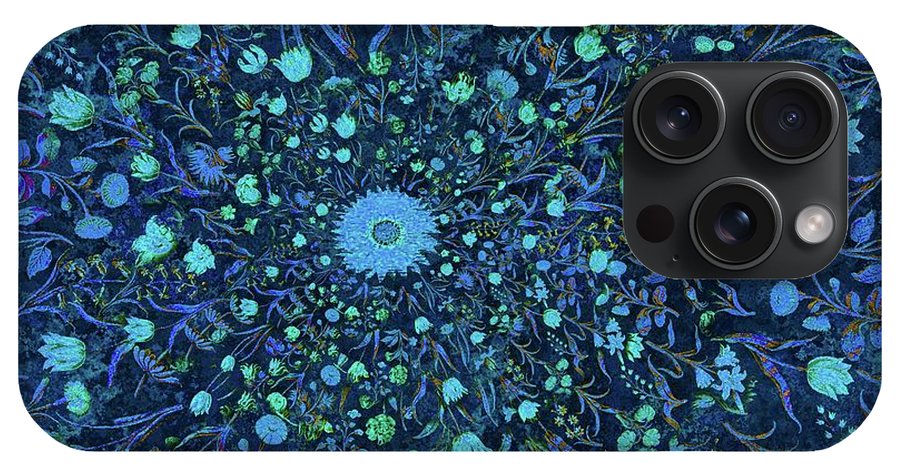 Light Blue Medieval Flowers - Phone Case