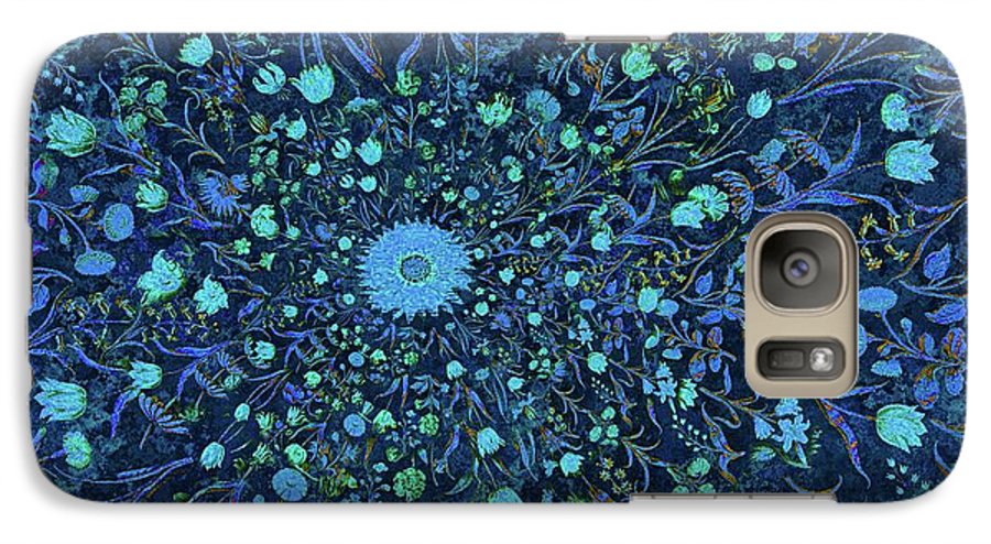 Light Blue Medieval Flowers - Phone Case