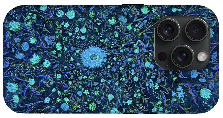 Light Blue Medieval Flowers - Phone Case