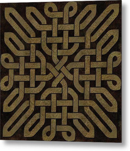 Light Leather Celtic Knot - Metal Print