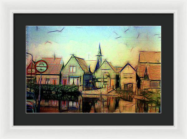 Light Look In A. Little Town - Framed Print