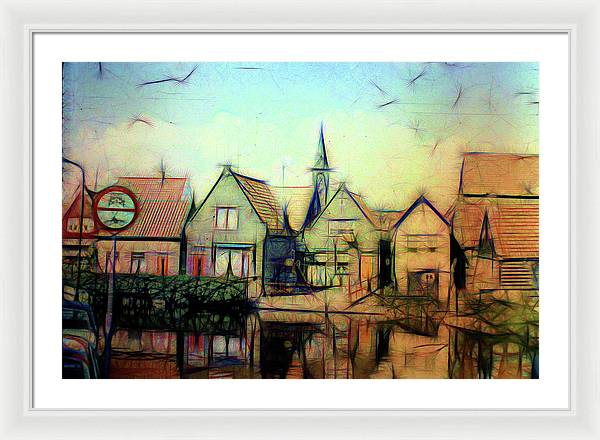 Light Look In A. Little Town - Framed Print