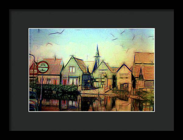 Light Look In A. Little Town - Framed Print