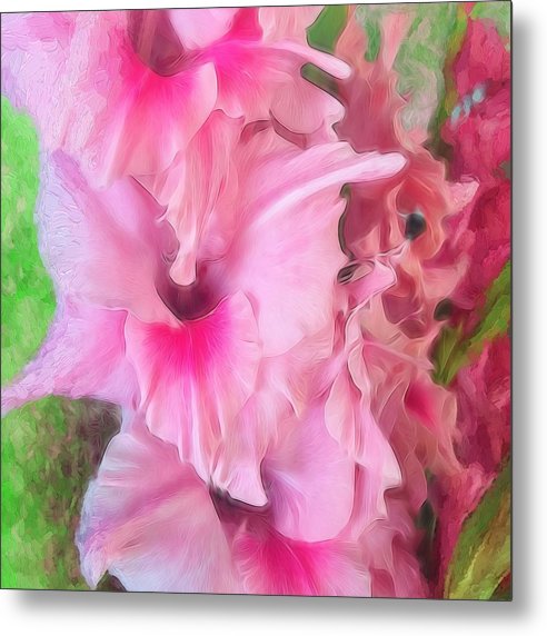 Light Pink Gladiolas - Metal Print