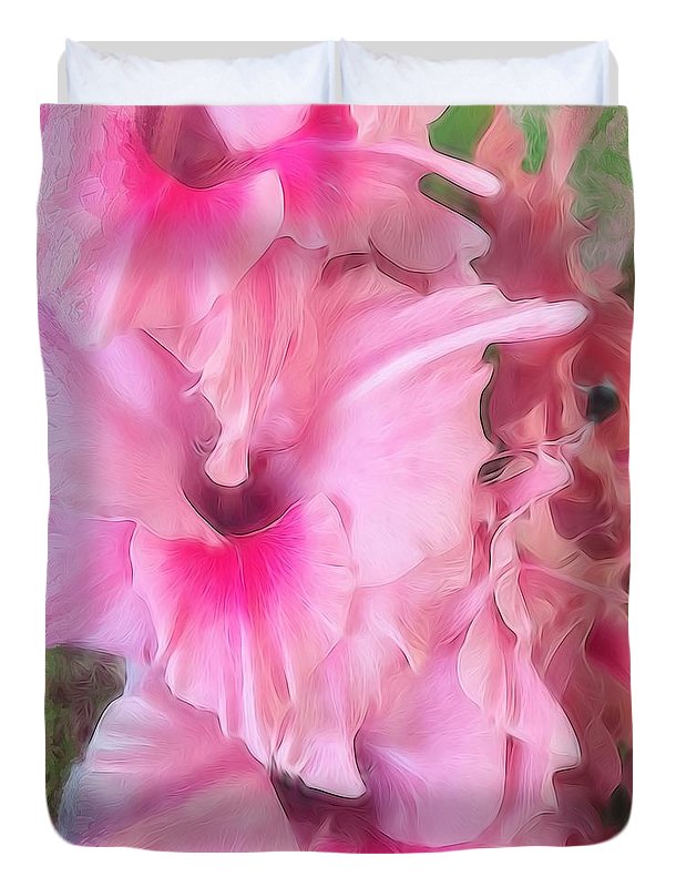 Light Pink Gladiolas - Duvet Cover