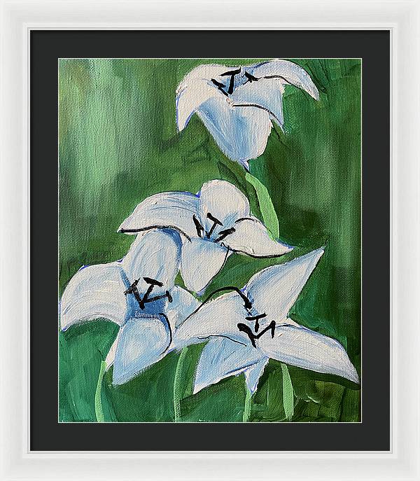 Lilies In Blue - Framed Print