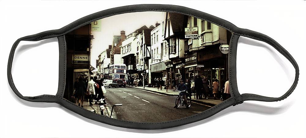 London Street With Bicycles - Face Mask