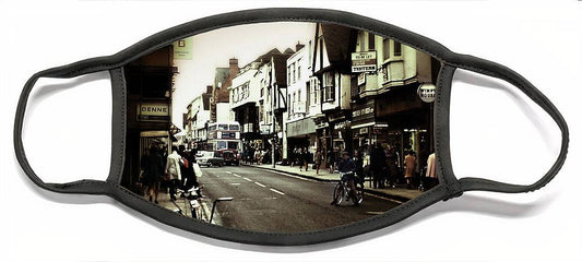 London Street With Bicycles - Face Mask