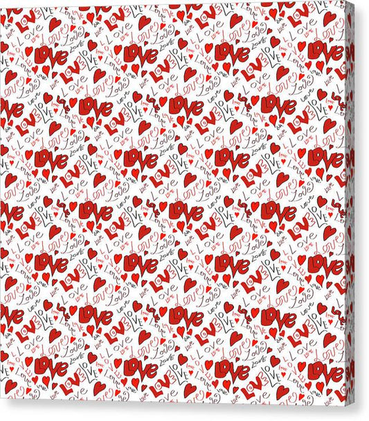Love and Hearts - Canvas Print