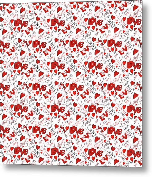 Love and Hearts - Metal Print
