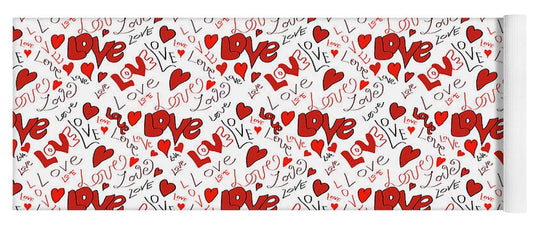 Love and Hearts - Yoga Mat
