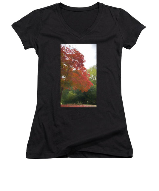 Maple Tree In October - Women's V-Neck