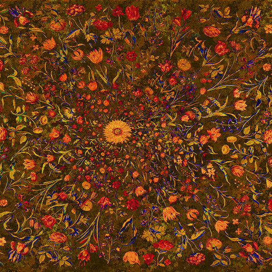 Medieval Flowers on Yellow Digital Image Download