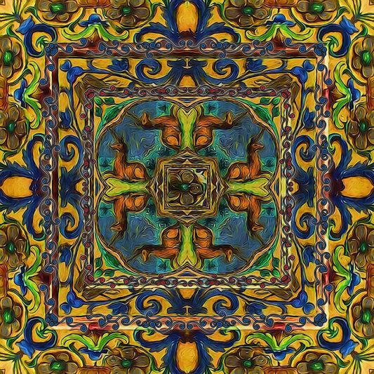 Medieval Unicorn Pattern Digital Image Download