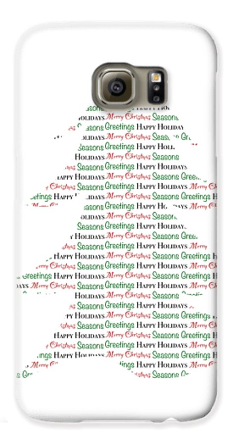 Merry Christmas Tree Text Art - Phone Case