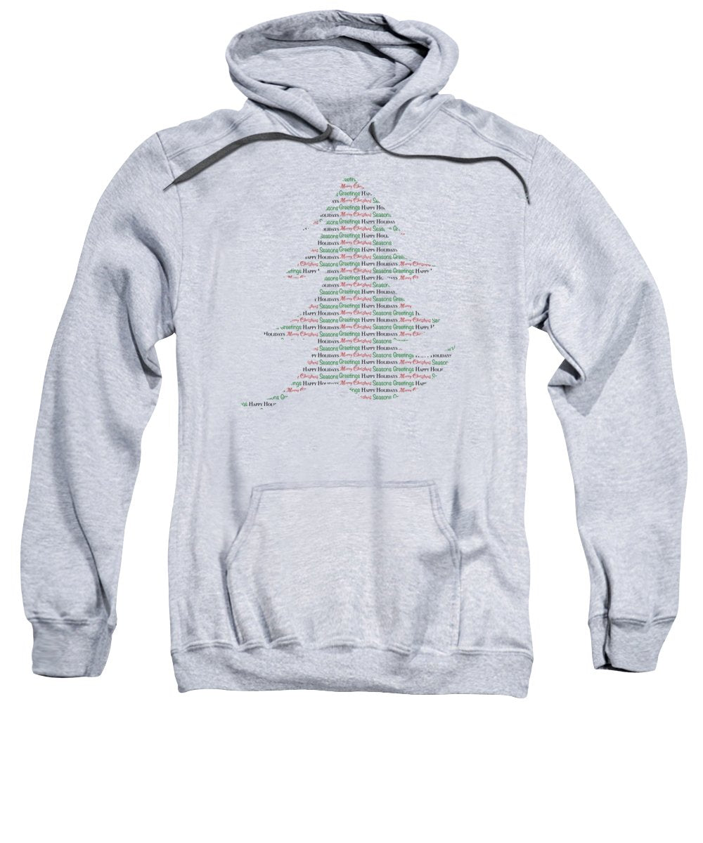 Merry Christmas Tree Text Art - Sweatshirt