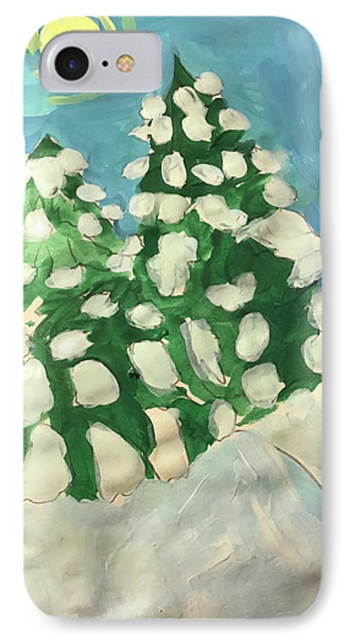 Midday Snowy Pines - Phone Case