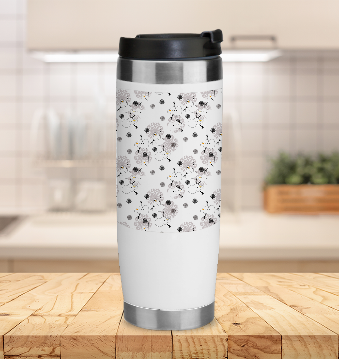 Snowman Pattern Insulated Tumbler