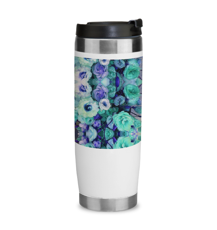 Aqua Flower Kaleidoscope Insulated Tumbler
