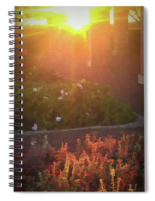 Morning Sunrise Garden Walk - Spiral Notebook