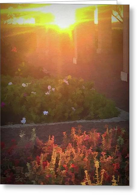 Morning Sunrise Garden Walk - Greeting Card