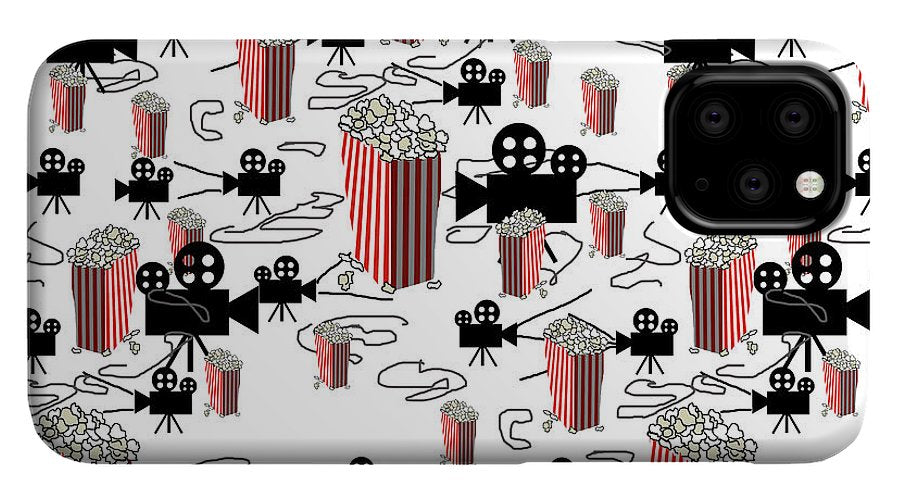 Movie Pattern With Popcorn - Phone Case