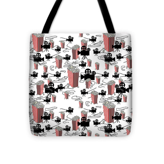 Movie Pattern With Popcorn - Tote Bag