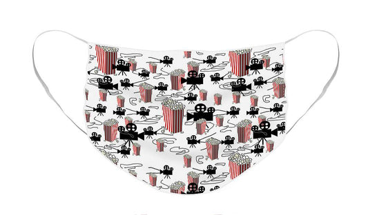 Movie Pattern With Popcorn - Face Mask