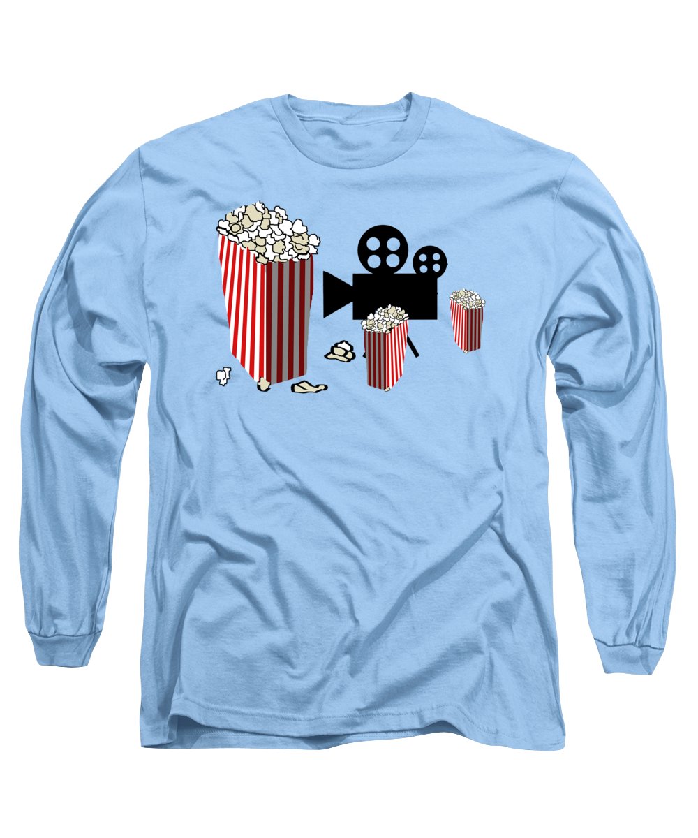 Movie Reels and Popcorn - Long Sleeve T-Shirt