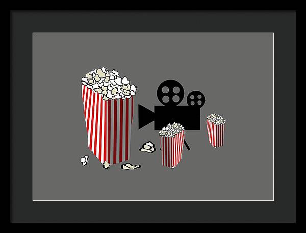 Movie Reels and Popcorn - Framed Print