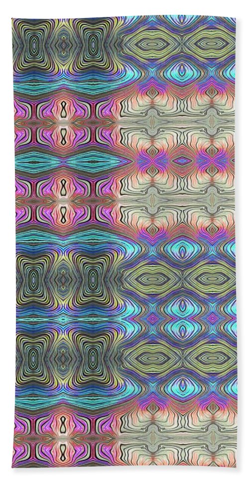 Mystic Blue With Pink - Bath Towel