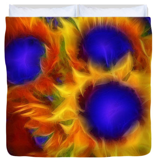 Neon Sunflowers - Duvet Cover