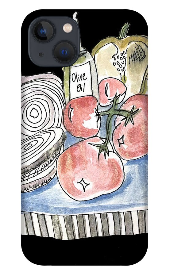 Olive Oil Veg Board Watercolor - Phone Case
